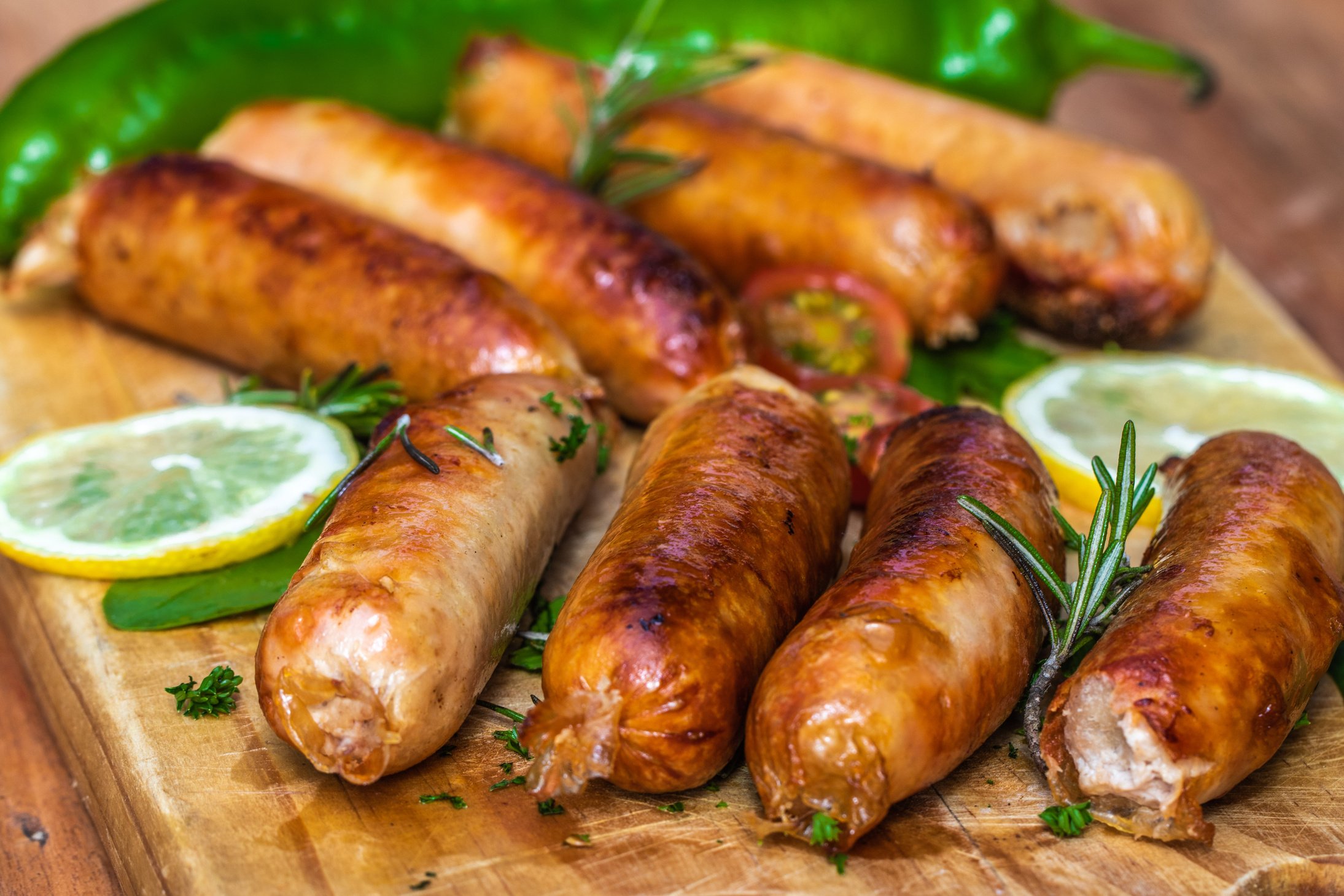 Cooked Sausages In Close-Up View